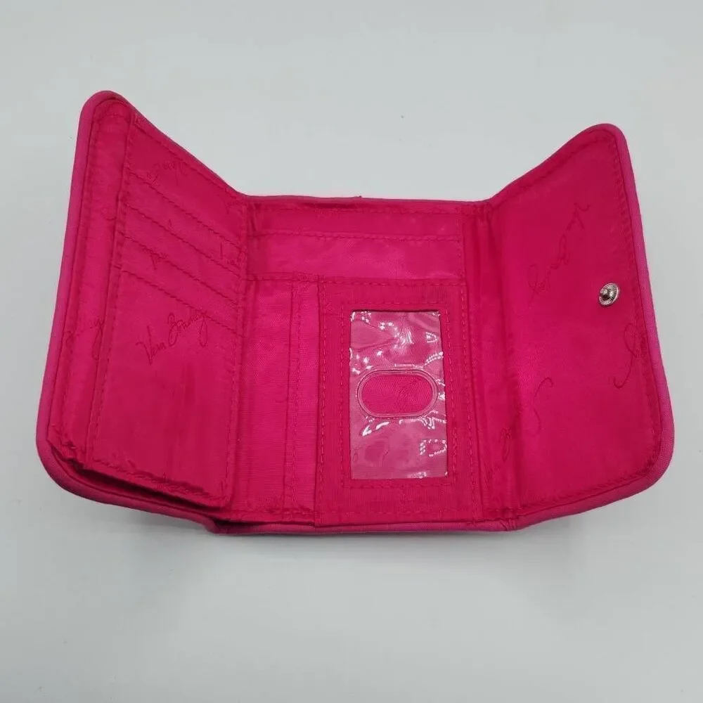 Vera Bradley Euro Wallet in Pink Swirls Flowers Card Holder Small Travel
